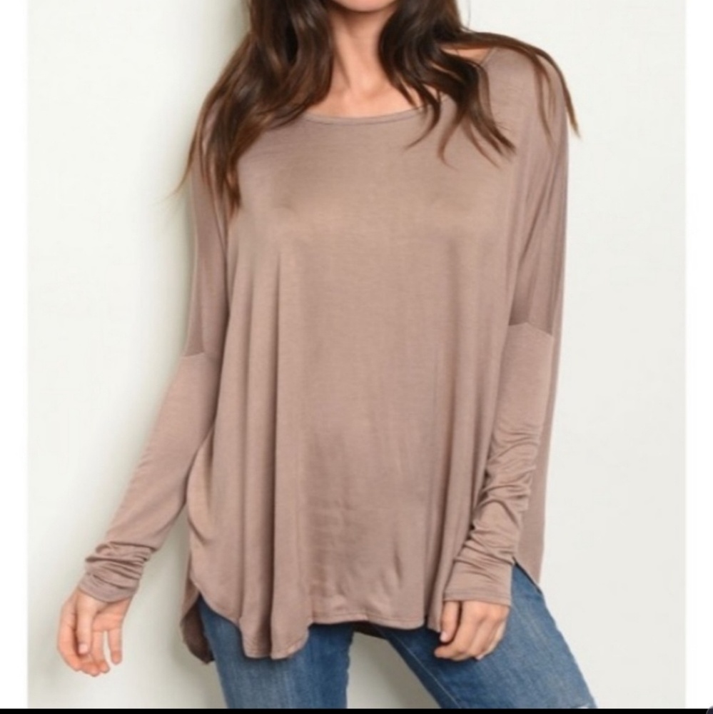 KALA VELLA LIGHTWEIGHT MOCHA TUNIC TOP